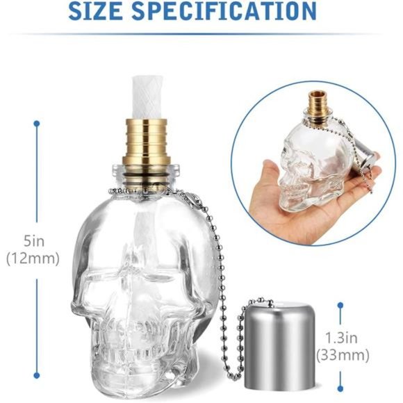 Molded Glass Table Torch, Outdoor Patio Garden Torch,DIY Skeleton Tabletop Decor - Picture 5 of 6